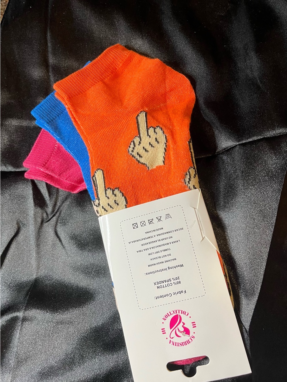 Middle Finger Socks 3 pair - NWT S. Christina